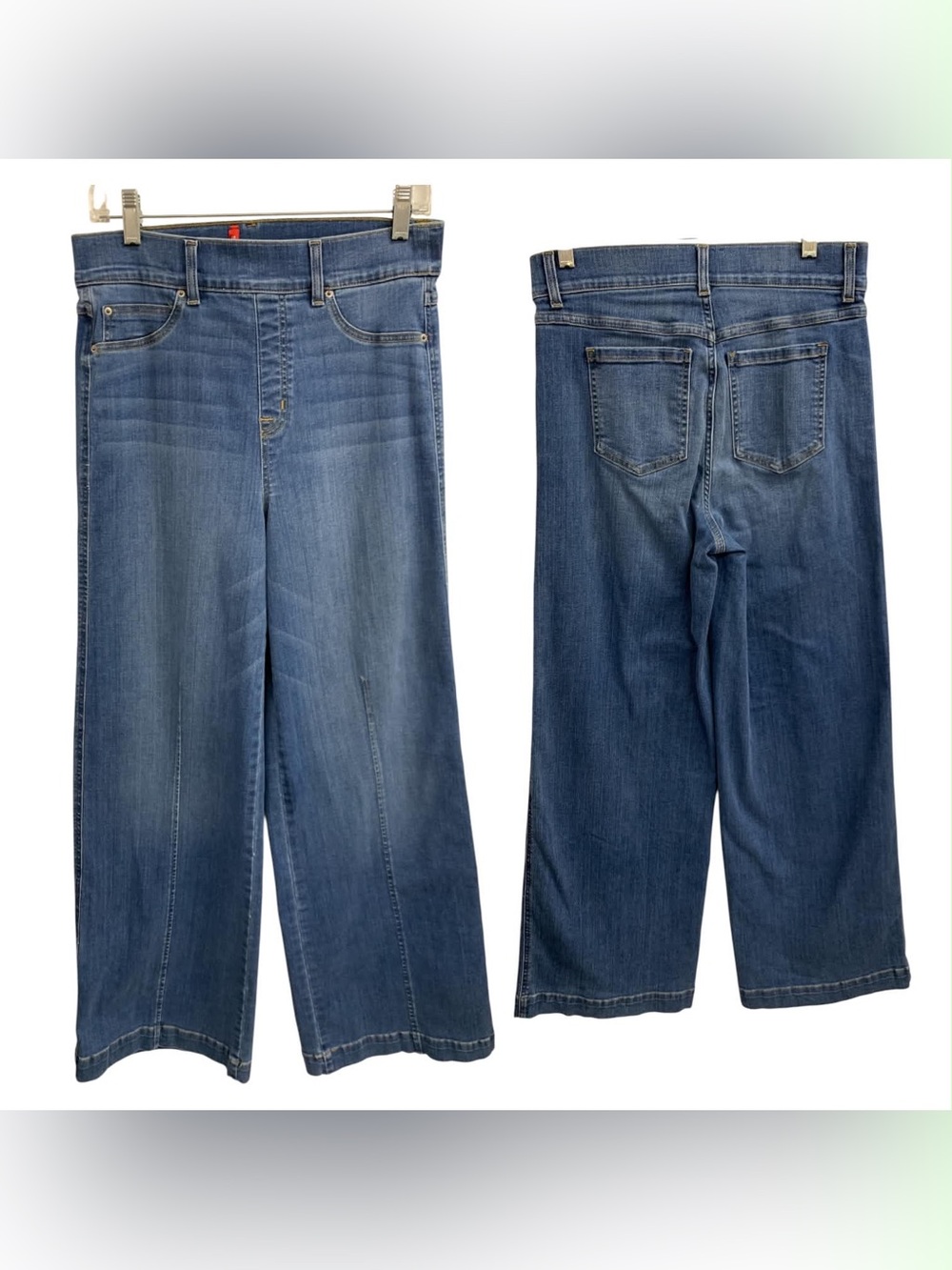 SPANX Wide-Leg Jeans in Medium Blue Wash Size M